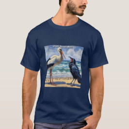 Camiseta Cigüeña Cuervo Loca – Charla de Aves de Playa
