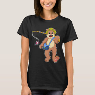 Camiseta Cigüeña pescando con caña de pescar