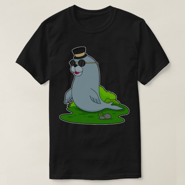 Camiseta Cilindro de gafas de sol de foca (Diseño del anverso)