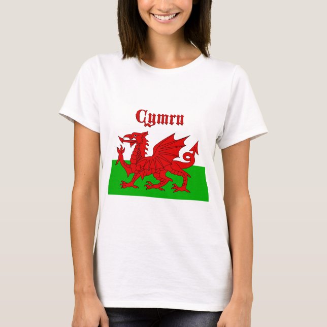 Camiseta Cimru de bandera galesa (Anverso)