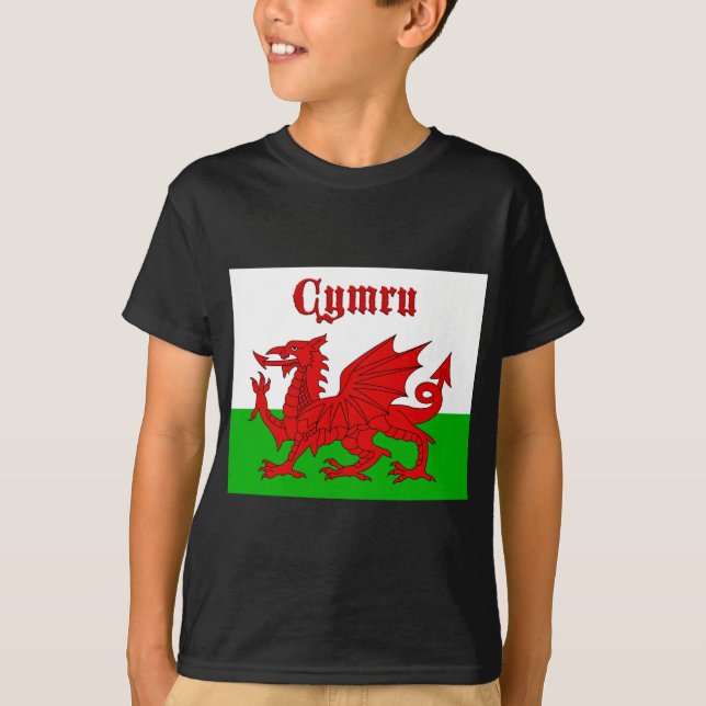 Camiseta Cimru de bandera galesa (Anverso)