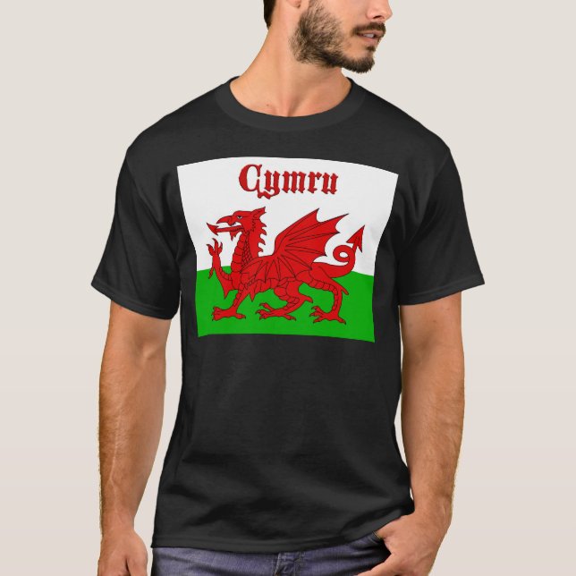 Camiseta Cimru de bandera galesa (Anverso)