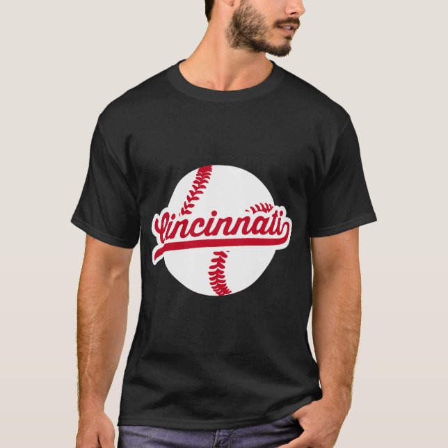 Camiseta Cincinnati Béisbol Ohio Orgullo Ciudad Amor Rojo (Anverso)
