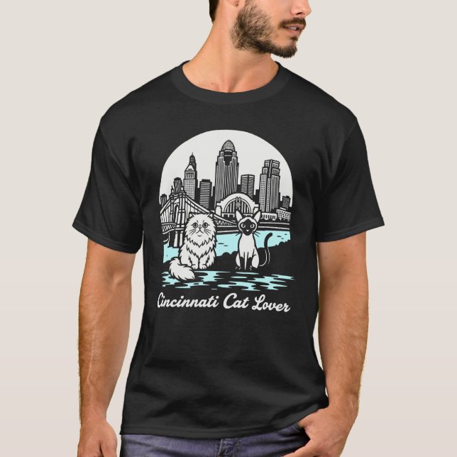 Camiseta Cincinnati City Ohio Cat Lover (Anverso)