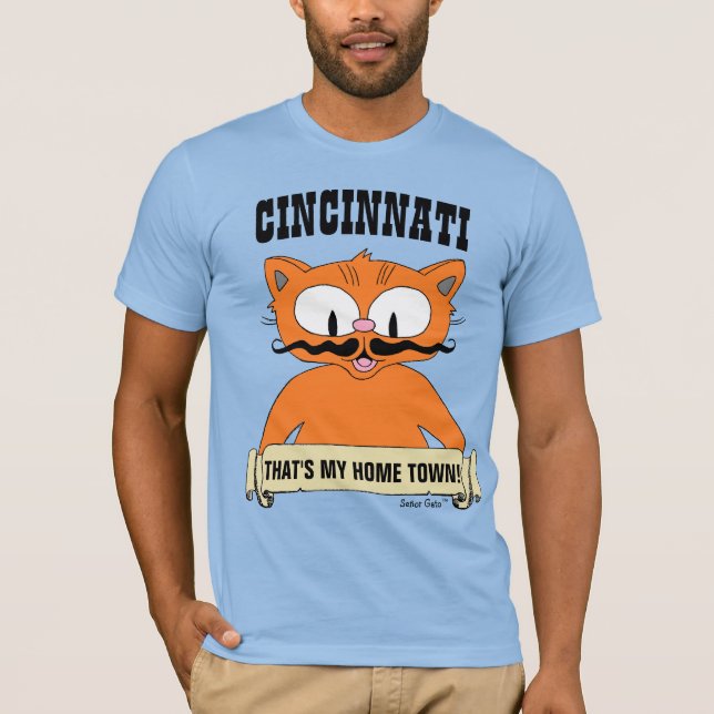 Camiseta CINCINNATI ¡ES MI PUEBLO NATAL! Gato de Dibujos An (Anverso)