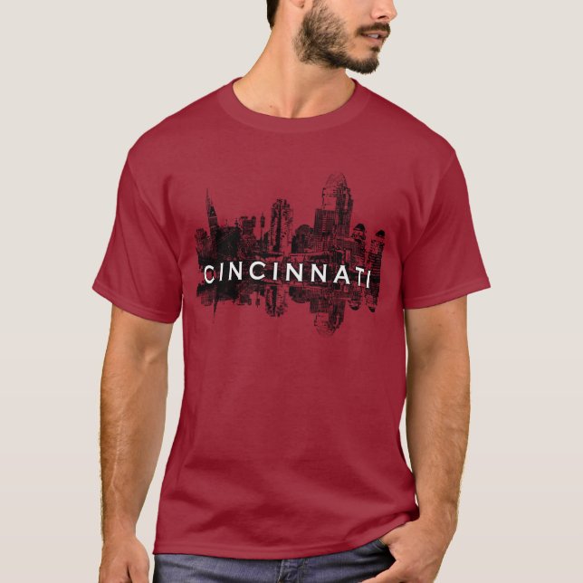 Camiseta Cincinnati, horizonte de Ohio (Anverso)