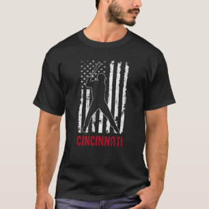 Camiseta Cincinnati Ohio Bandera Americana Béisbol Weathere