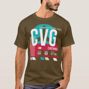 Camiseta Cincinnati Ohio CVG Código del aeropuerto Etiqueta