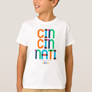 Camiseta Cincinnati Ohio de mediados de siglo, Arte Pop,