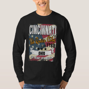 Camiseta Cincinnati Ohio Oh mal estado de la bandera estado