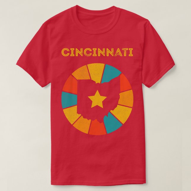 Camiseta Cincinnati Ohio Vintage Molestias (Diseño del anverso)