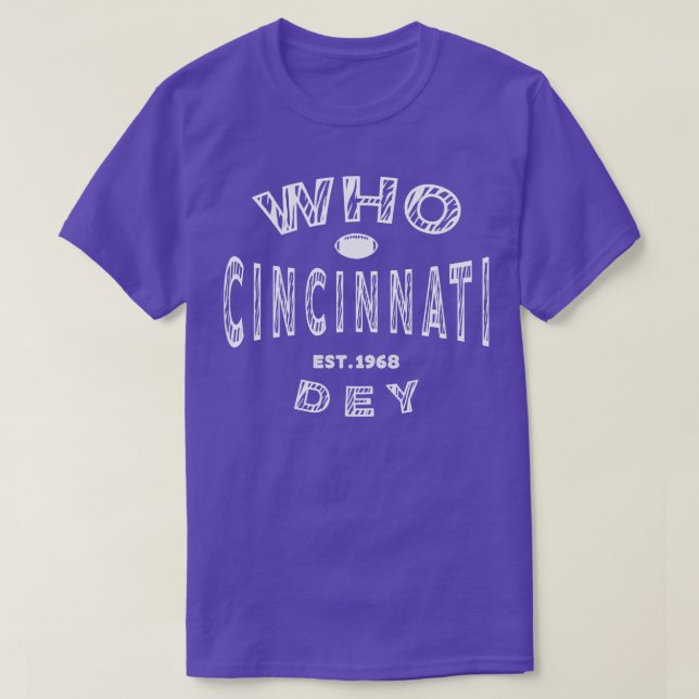 Camiseta Cincinnati Who Dey 1968 (Diseño del anverso)
