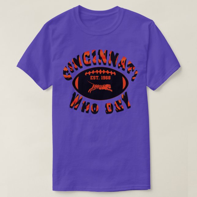Camiseta Cincinnati Who Dey Est1968 (Diseño del anverso)