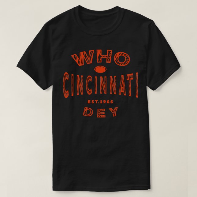 Camiseta Cincinnati Who Dey Remix (Diseño del anverso)