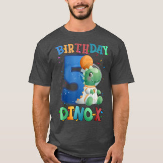 Camiseta Cinco años de edad Dino Space Lover Boys hace 5 añ
