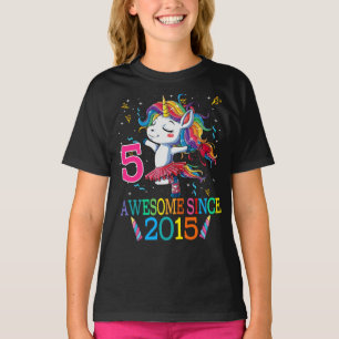 Camiseta Cinco años de edad, falda unicornio