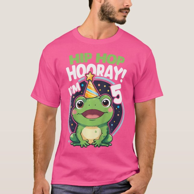 Camiseta Cinco años de rana Quinto cumpleaños (Anverso)