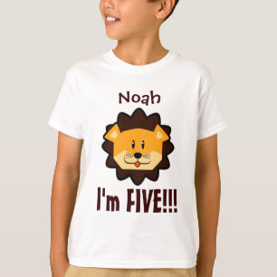 Camiseta Cinco años del 5to cumpleaños de cara linda V030
