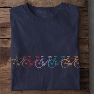 Camiseta cinco bicicletas de diferentes colores fresco