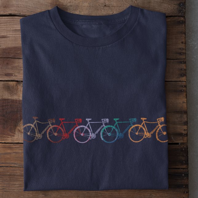 Camiseta cinco bicicletas de diferentes colores fresco (Subido por el creador)