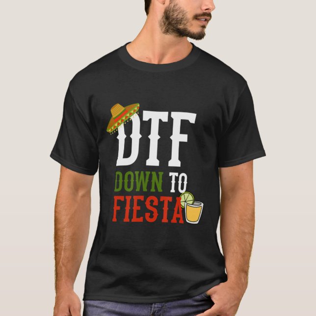 Camiseta Cinco Camisas De Mayo Hombres DTF Abajo A Fiesta.p (Anverso)