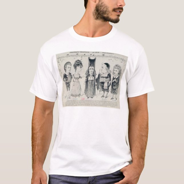 Camiseta Cinco caricaturas del molde de un francés (Anverso)