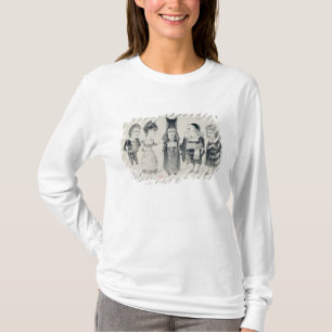 Camiseta Cinco caricaturas del molde de un francés