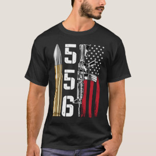 Camiseta Cinco Cinco Seis Para Hombres Gun Ammo Rango 5 56m