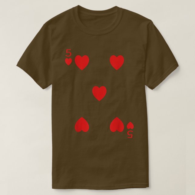 Camiseta Cinco Corazones Divertidos Ropa Fácil De Halloween (Diseño del anverso)