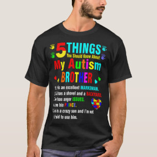 Camiseta Cinco cosas que deberías saber sobre el autismo h