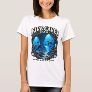 Camiseta Cinco Cuevas Maui Hawaii Buceo Cuevas de Lava