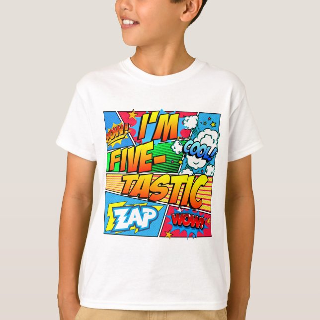 Camiseta Cinco cumpleaños de Tastic (Anverso)