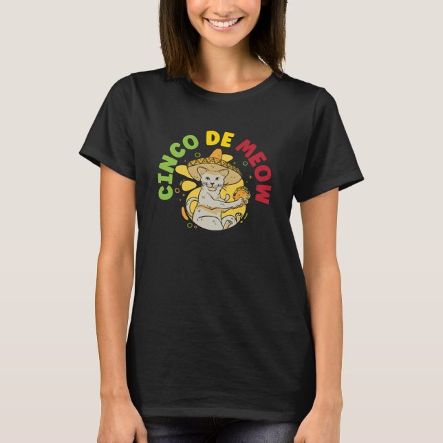 Camiseta Cinco de cuatro gatos orgullo México cinco de M (Anverso)