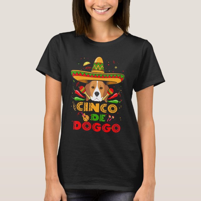 Camiseta Cinco De Doggo Beagle Dog Cinco De Mayo (Anverso)