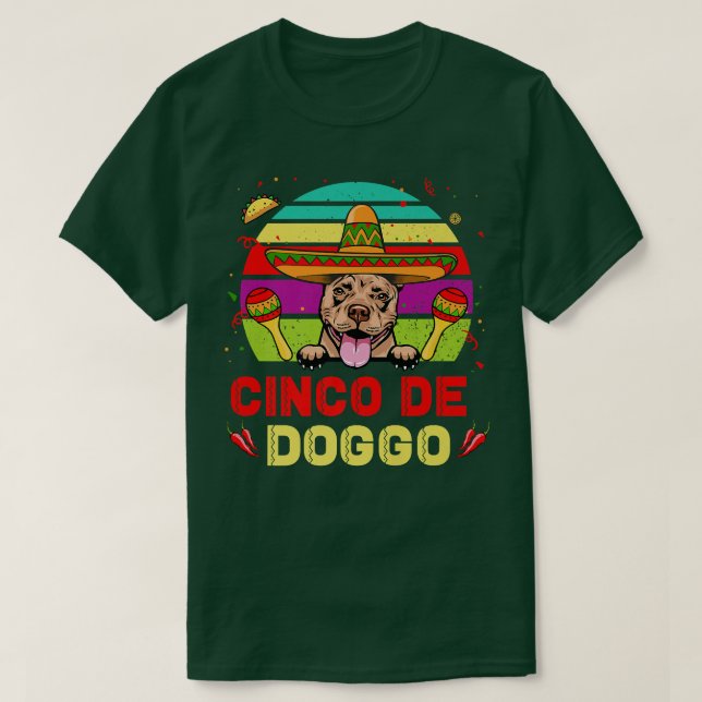 Camiseta Cinco de Doggo Hilarious Pit Bull Dog for Cinco de (Diseño del anverso)