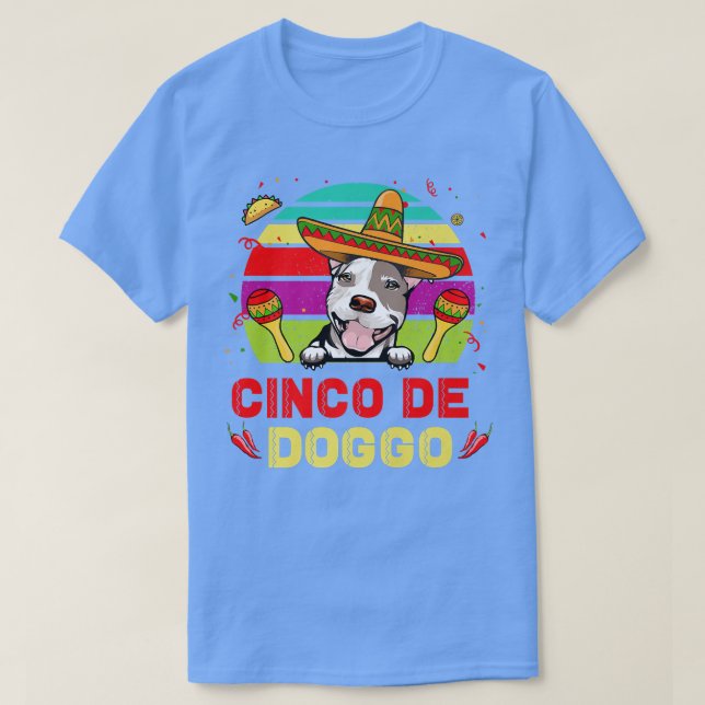Camiseta Cinco de Doggo Hilarious Pit Bull Dog for Cinco de (Diseño del anverso)