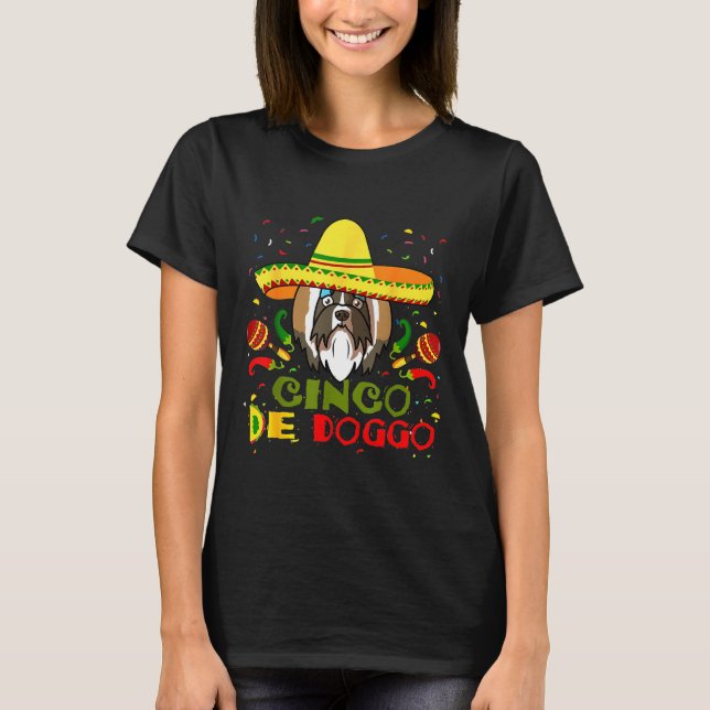 Camiseta Cinco De Doggo Shih Tzu Perro Amor R Mamá (Anverso)