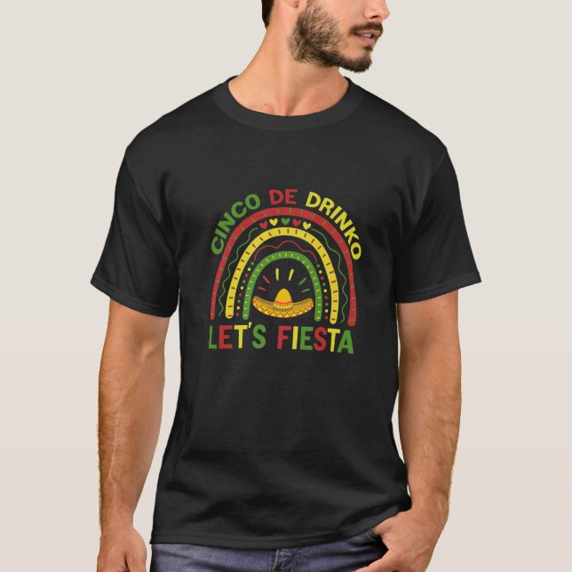 Camiseta Cinco De Drinko Fiesta Arcoiris Cinco De Mayo Somb (Anverso)