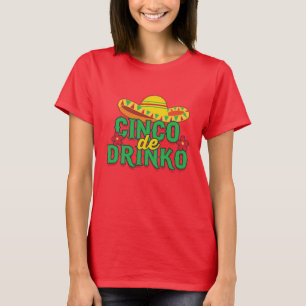 Camiseta Cinco de Drinko Fiesta Sombrero T-Shirt