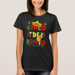 Camiseta Cinco De Drinko Gafas De Sol Cactus Guitarra Mexic