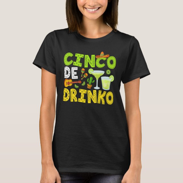 Camiseta Cinco De Drinko Margarita Cinco De Mayo Fiesta Par (Anverso)