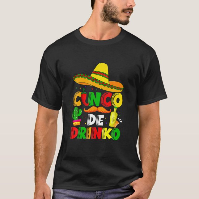 Camiseta Cinco De Drinko Margarita Sombrero Mexican Cinco D (Anverso)