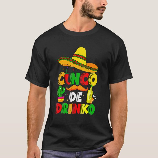 Camiseta Cinco De Drinko Margarita Sombrero México Cinco D (Anverso)