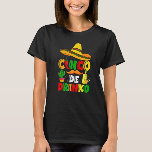 Camiseta Cinco de Drinko Margarita Sombrero México Cinco D (Anverso)