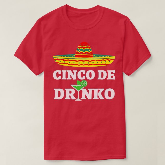 Camiseta Cinco De Drinko Sombrero Fiesta Cinco De (Diseño del anverso)