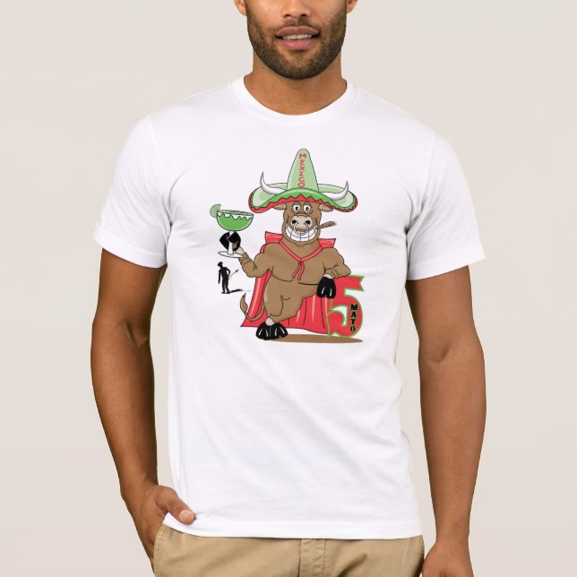 Camiseta Cinco De May Bull con Margarita (Anverso)