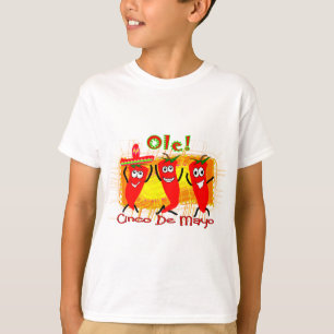 Camiseta Cinco de Mayo 3 chiles de baile Pimienta-Adorables