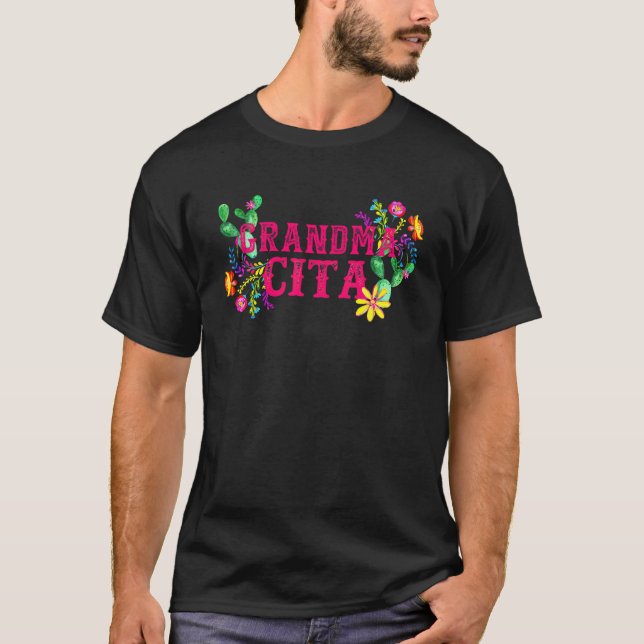 Camiseta Cinco De Mayo Abuela Cita Floral Fiesta Mexicana (Anverso)