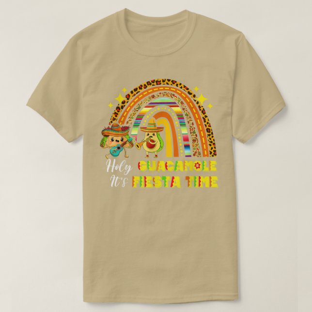 Camiseta Cinco De Mayo Arcoiris Santo Guacamole Su Fiesta T (Diseño del anverso)