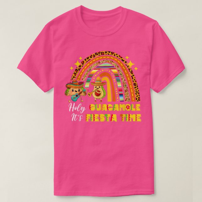 Camiseta Cinco De Mayo Arcoiris Santo Guacamole Su Fiesta T (Diseño del anverso)